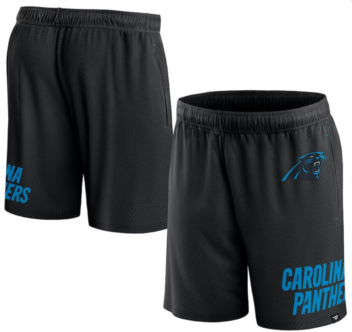 Men's Carolina Panthers Black Shorts Men's Carolina Panthers Black Shorts